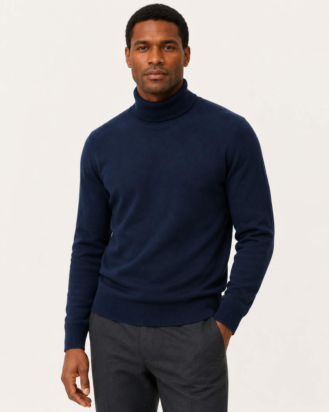Pull homme col roulé en laine