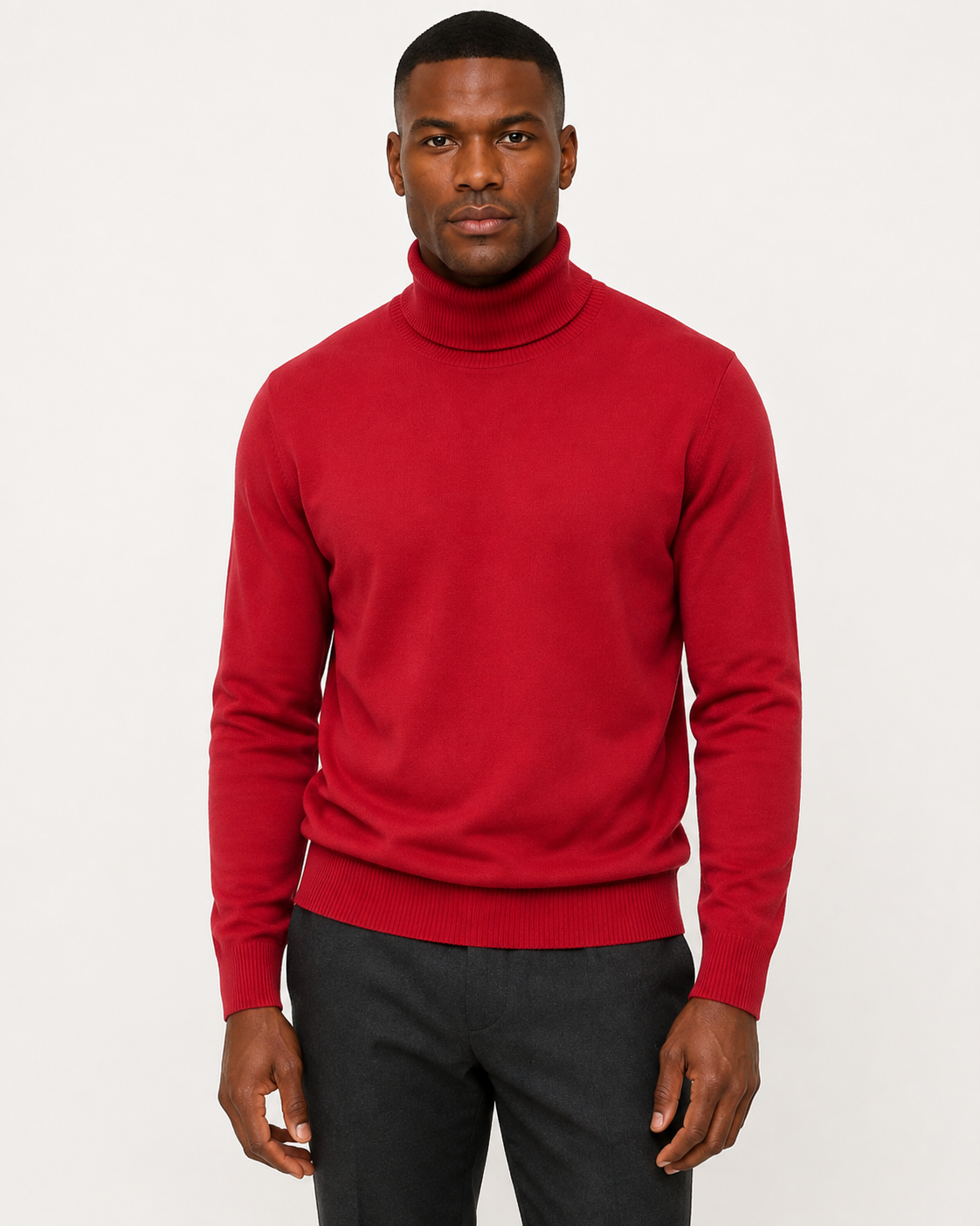 Pull homme col roulé en laine