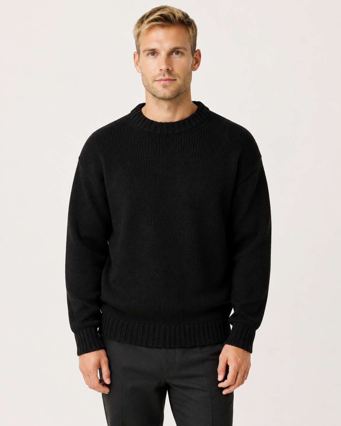 Pull homme col rond en laine