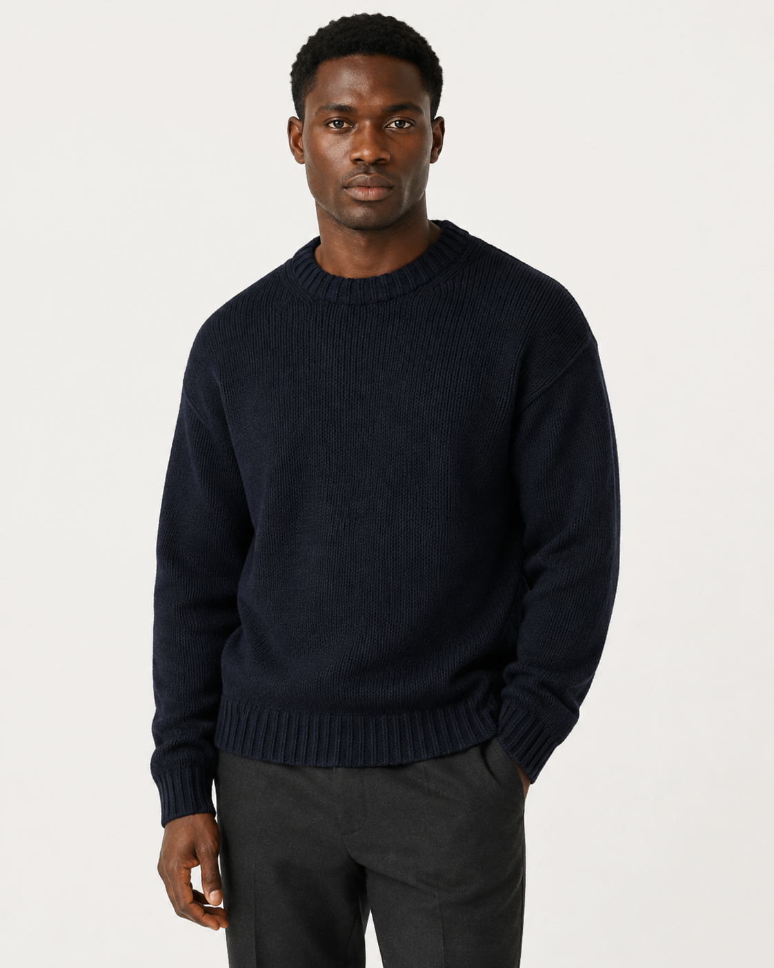 Pull homme col rond en laine