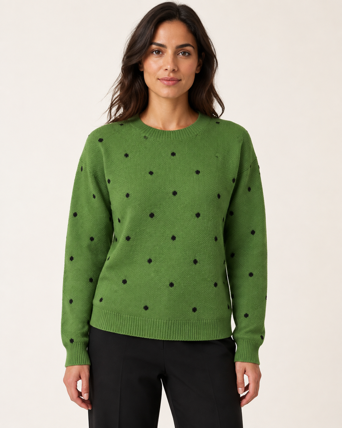 Pull femme col rond à pois