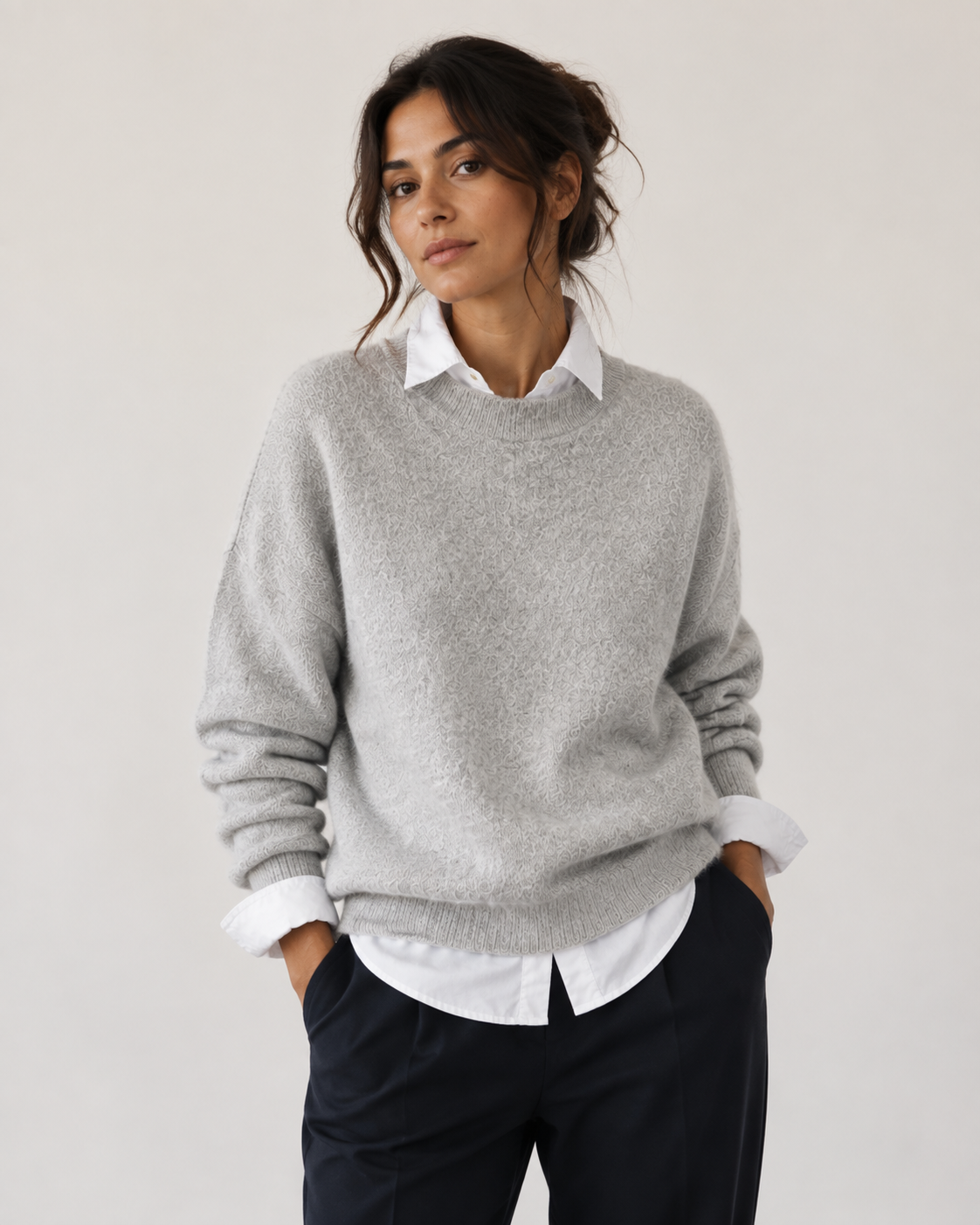 Pull femme col rond oversize