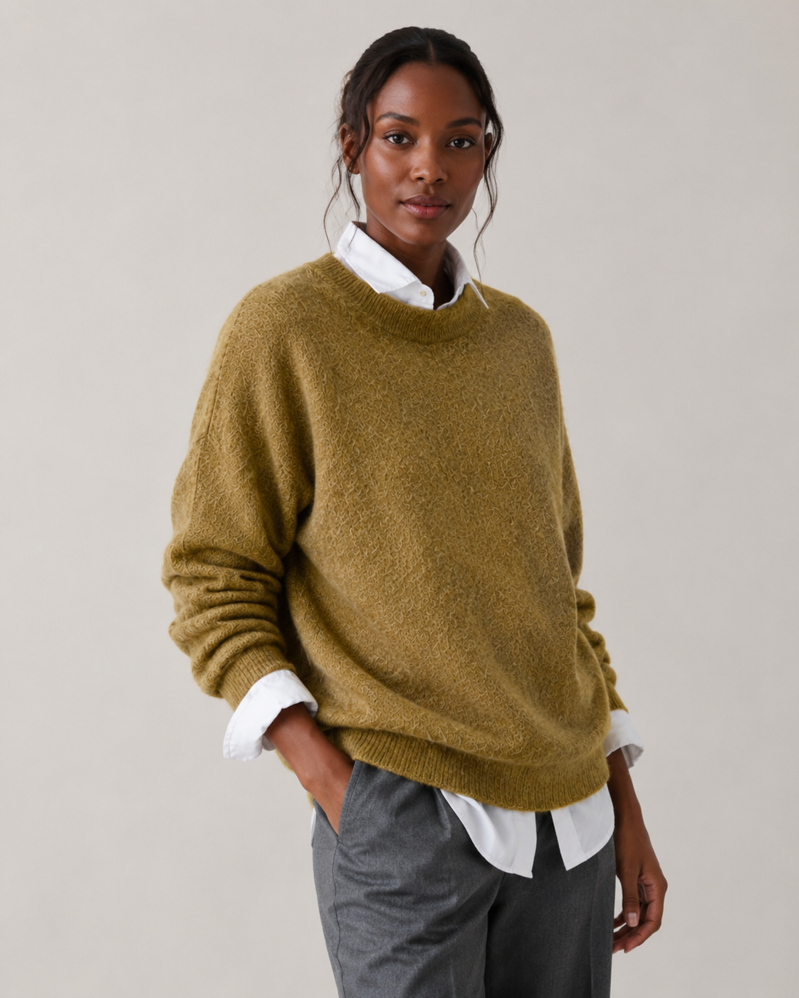 Pull femme col rond oversize