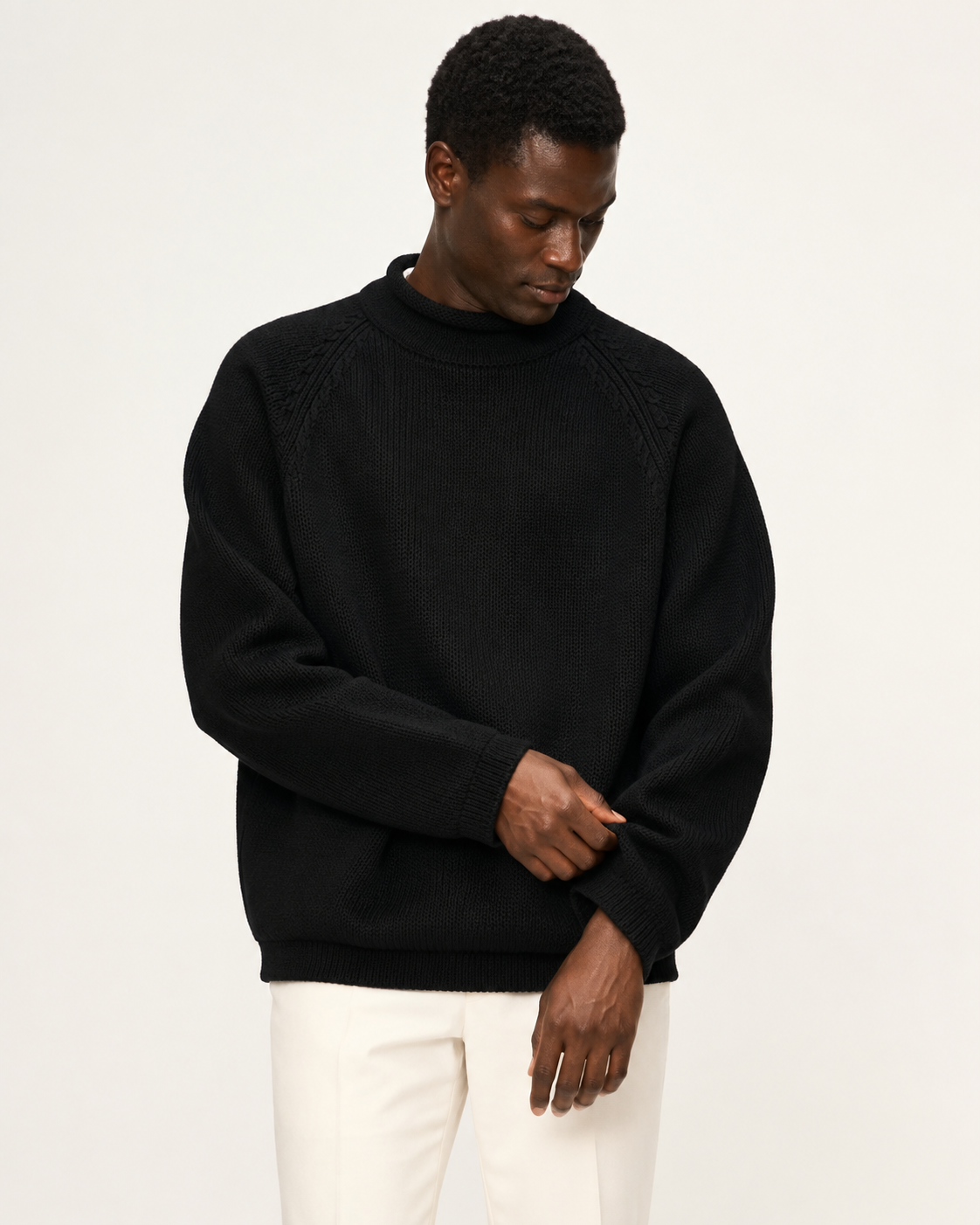 Pull homme col montant oversize