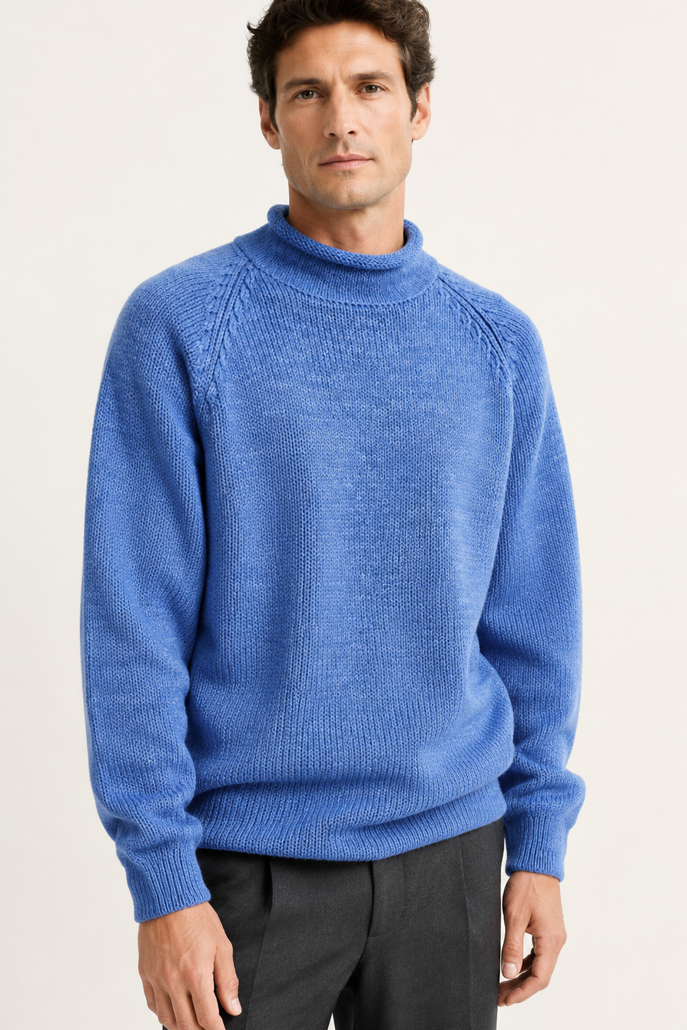 Pull homme col montant oversize