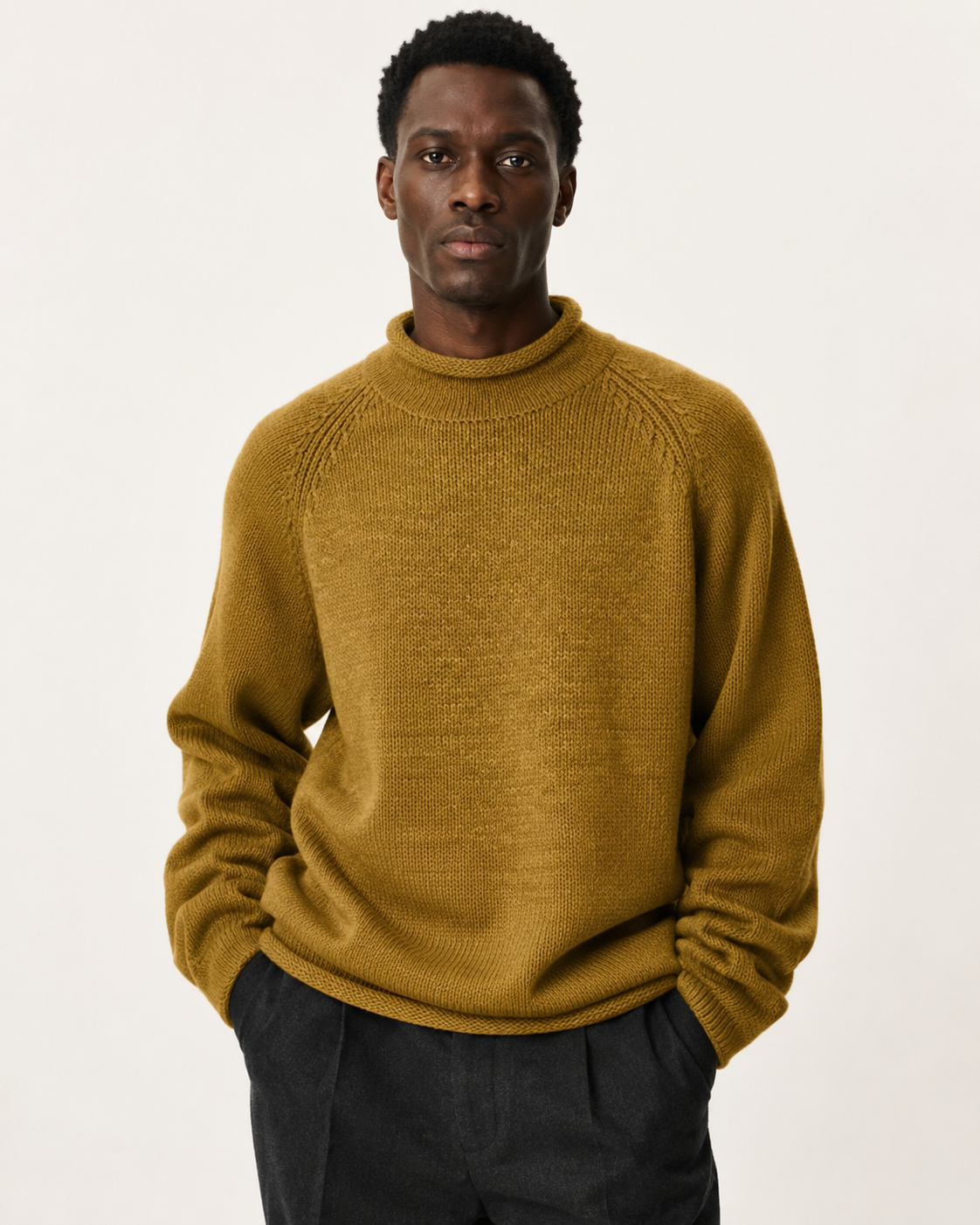 Pull homme col montant oversize
