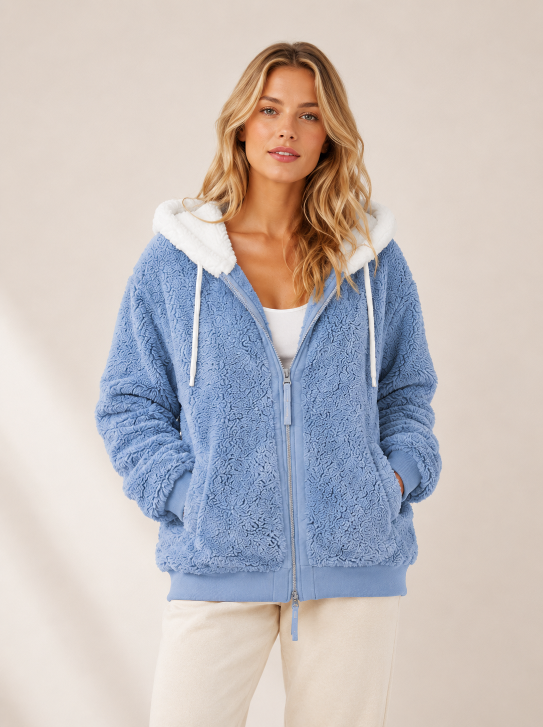 Veste polaire femme à capuche zippée