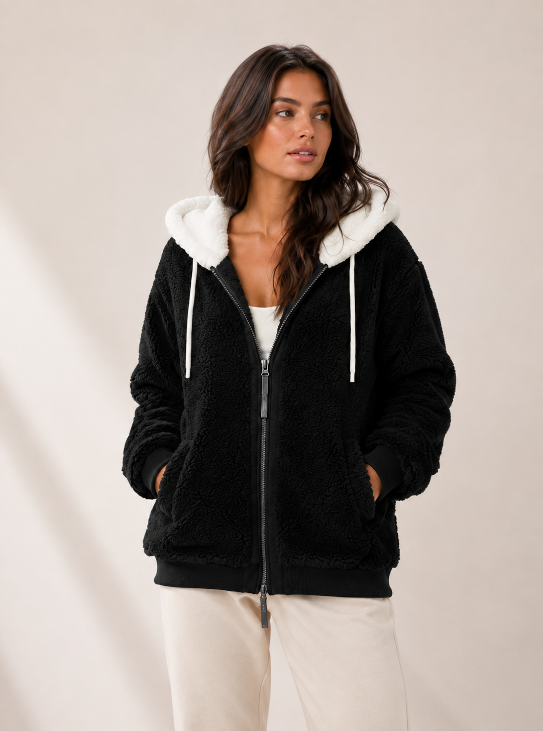 Veste polaire femme à capuche zippée